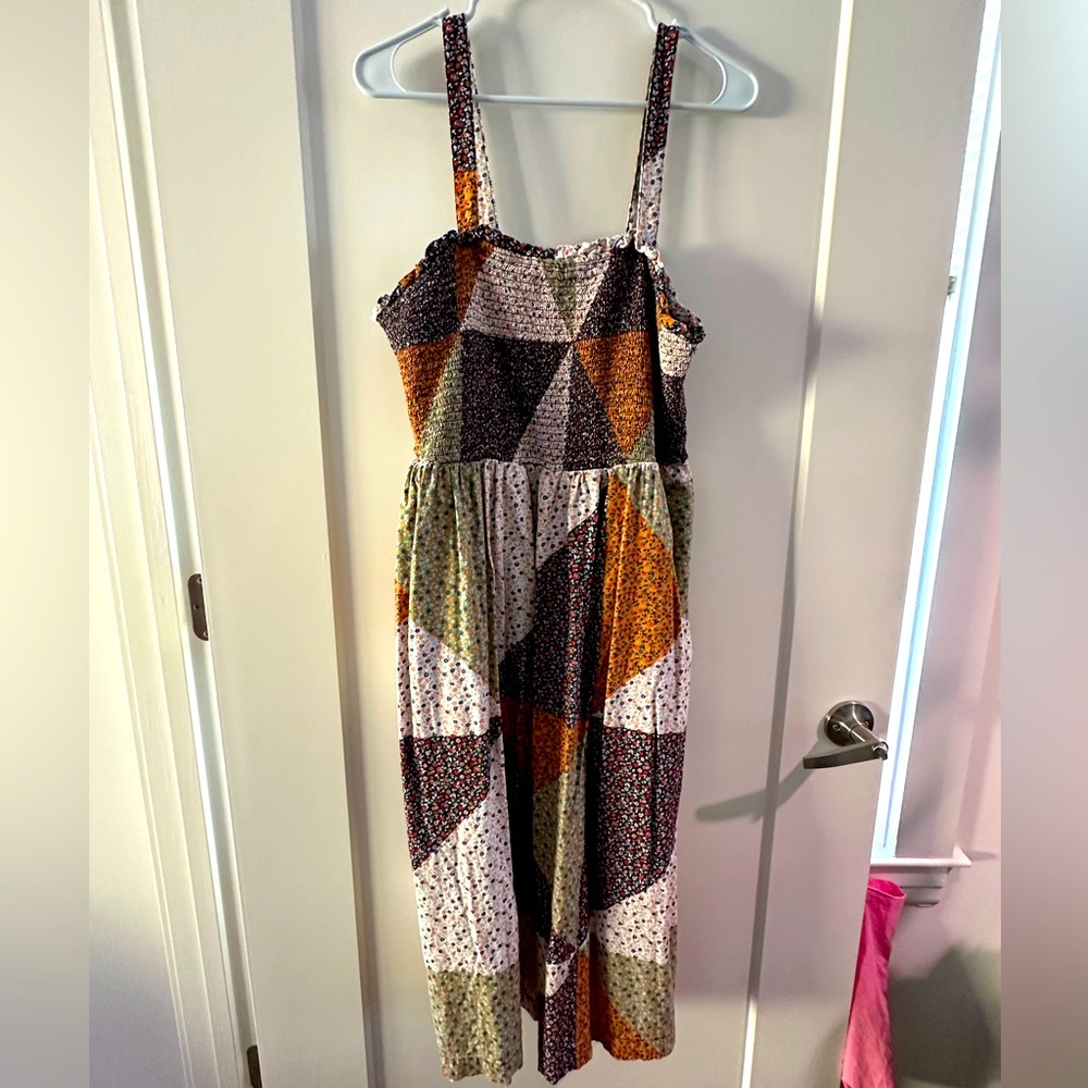 Universal Thread Smocked Top Patchwork Quilt Dress XL